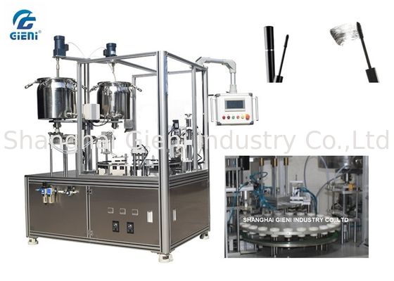 Tipo giratório máquina de enchimento do rímel de aço inoxidável com a escova que introduz o dispositivo