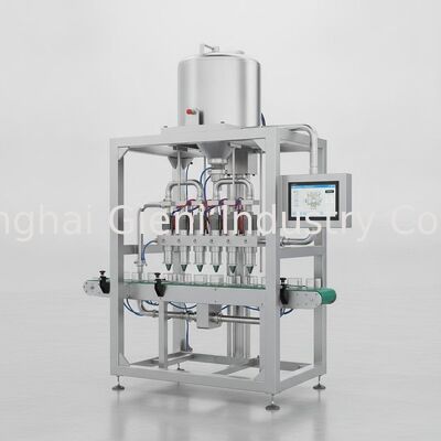 Máquina de enchimento a quente aquecida com tecnologia de elevação de tanques, aquecimento total e pistão a servo para produtos cosméticos