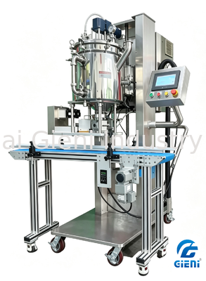 Máquina de enchimento a quente de bico único com sistema de pistão a servo, tanque de elevação automática e precisão de ± 0,1 g para brilho labial e cera