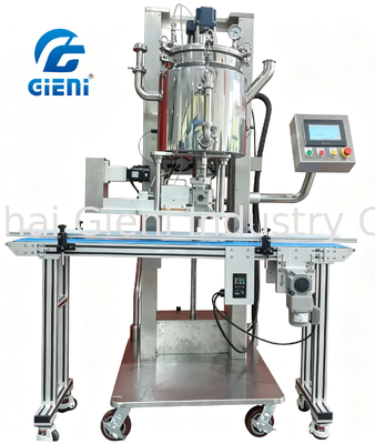 Máquina de enchimento a quente sanitária com tanque de aço inoxidável SUS316L levanta para baixo e aquecimento de caminho completo para enchimento de cosméticos