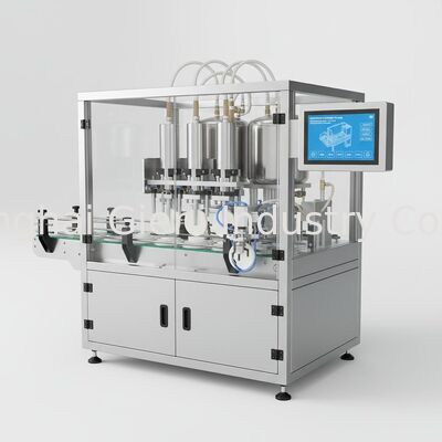 Máquina automática de enchimento de travesseiro com colocação manual da esponja e servo-enchimento de quatro bocal para produção de creme de BB