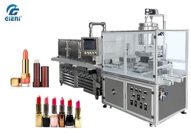 Bom preço. Máquina de enchimento semi automática de Lipbalm de 10 bocais para materiais do pó da pérola, com túnel de refrigeração on-line