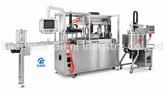 GLU-900 Máquina de enchimento automática de batom Sistema de bombeamento automático 30L Tanque móvel Equipamento Mitsubishi PLC