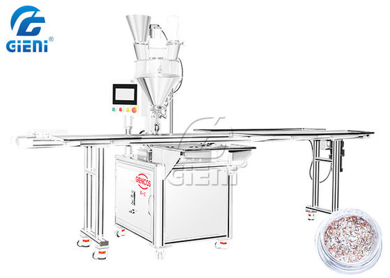 Máquina cosmética de enchimento da imprensa do pó do modo em linha